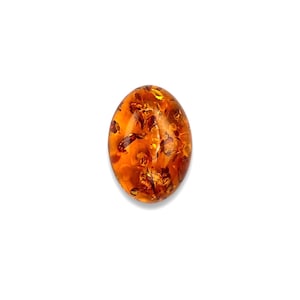 Baltisk bärnstens-cabochon: Slät oval ädelsten (18 x 13 mm)