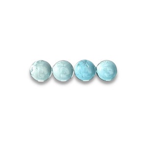 Aquamarine Cabochons Smooth Cut - 7mm Round - Choose a set of 4 or 2, or a single cabochon