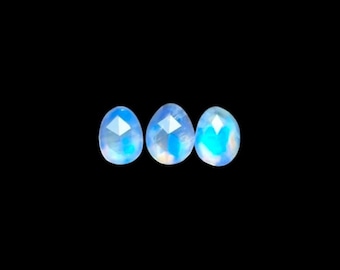 Rainbow Moonstone Cabochons Rose Cut - 9.5 to 10.5 mm