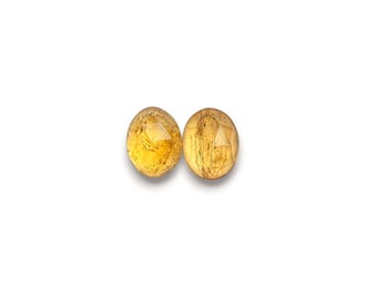 Golden Imperial Topaz Cabochons Rose Cut - 10 to 11 mm