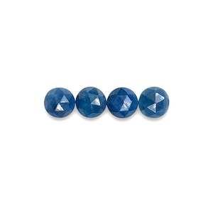 Blue Sapphire Cabochons Rose Cut - 7mm Round - Choose a set of 4 or 2, or a single cabochon