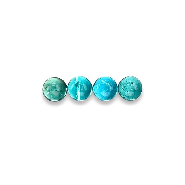 Paraiba Apatite Cabochons Smooth Cut - 6 mm Round Apatite Cabs - Choose a set of 4 or 2, or a single cabochon