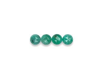 Brazilian Emerald Cabochons Rose Cut - 6mm Round Emeralds