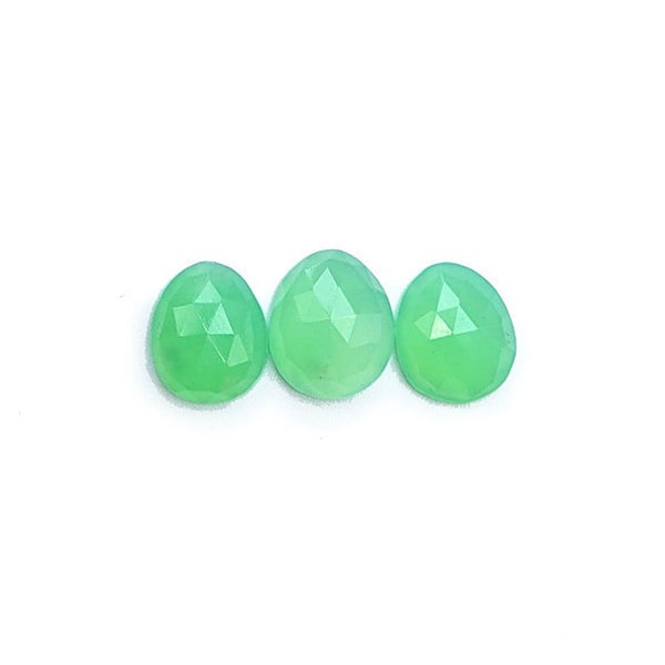 Gemmy Chrysoprase Cabochons Rose Cut - 9.5 to 10.5 mm - Choose a single cabochon or a set of 3