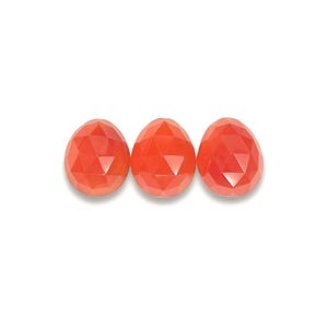 Red Carnelian Cabochons Rose Cut - 10.5 to 11.5 mm Carnelian Stone