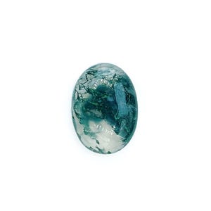 Green Moss Agate Cabochon Smooth Cut - Single agate gemstone - 18 x 13 x 4 mm