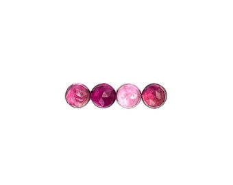 Pink Tourmaline Cabochons Rose Cut - 6 mm Rounds - Rose Cut Tourmaline