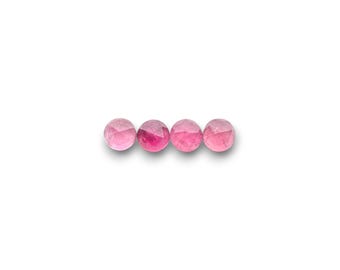 Pink Tourmaline Cabochon: 6mm Round Rose Cut Gemstone