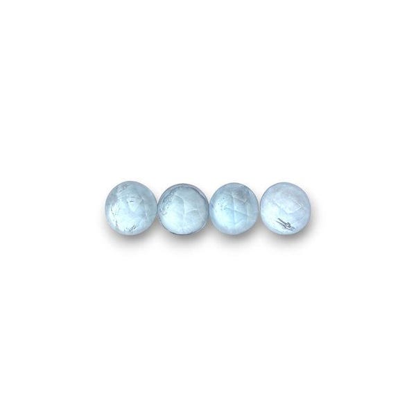 Aquamarine Cabochons Rose Cut - 6mm Round
