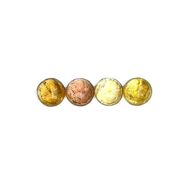 Imperial Topaz Cabochons Rose Cut - 7mm Round, Golden Topaz, Yellow Topaz