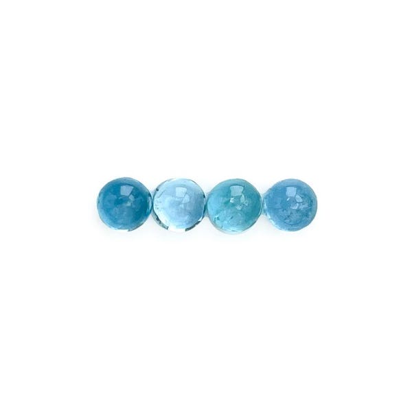 Aquamarine Cabochons Smooth Cut - 6mm Round