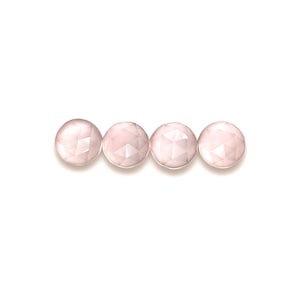 Rose Quartz Cabochons: 7mm Round Faceted Pink Quartz
