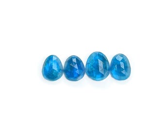 Neon Apatite Cabochons Rose Cut - 9 to 10.5 mm, Neon Blue Apatite Gemstone