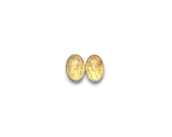 Light Golden Imperial Topaz Cabochons Rose Cut - 8 to 8.5 mm