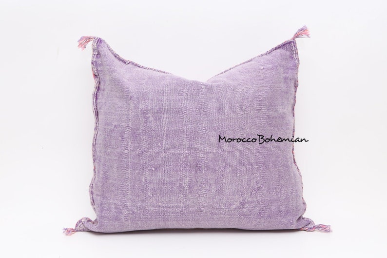 Purple Color Handmade and Hand-stitched Moroccan Cactus Sabra Pillow Cover Handmade Cactus Cushion Sabra Pillowcase