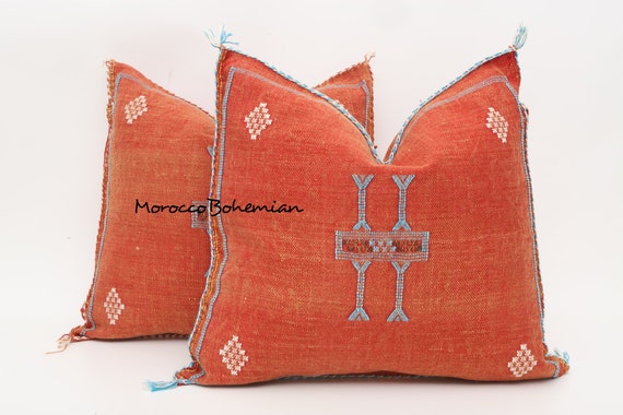 Handmade Cactus Cushion Handmade and Hand-stitched Moroccan Cactus Sabra Pillow Cover Sabra Pillowcase Beige Color