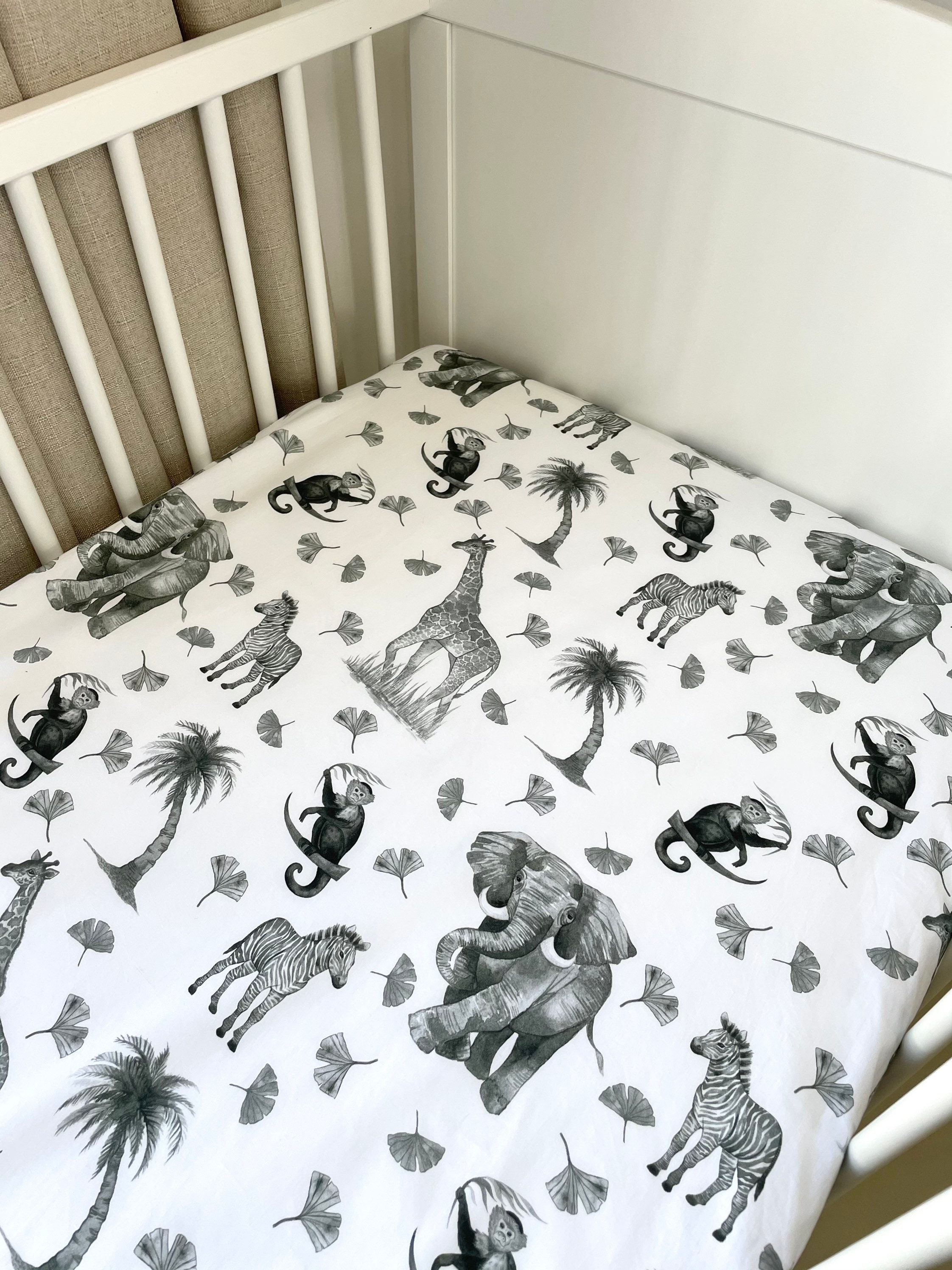 Baby Cot Bed Fitted Sheet / 140x70cm Safari Nursery Etsy