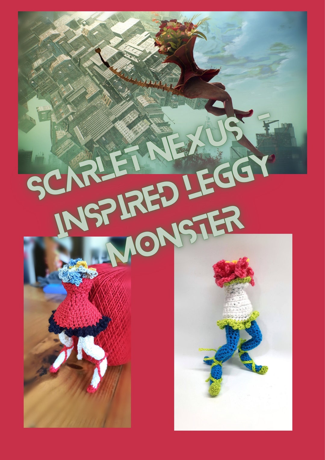 Scarlet Nexus Vase Pawsinspired Leggy Monster Amigurumi Etsy