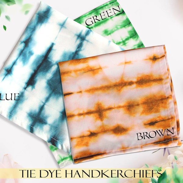 Personalized Tie Dye Handkerchief Tie Dye Hankie Colorful Pocket Square For Boho wedding Tie And Dye Everyday Hank For Men And Womens