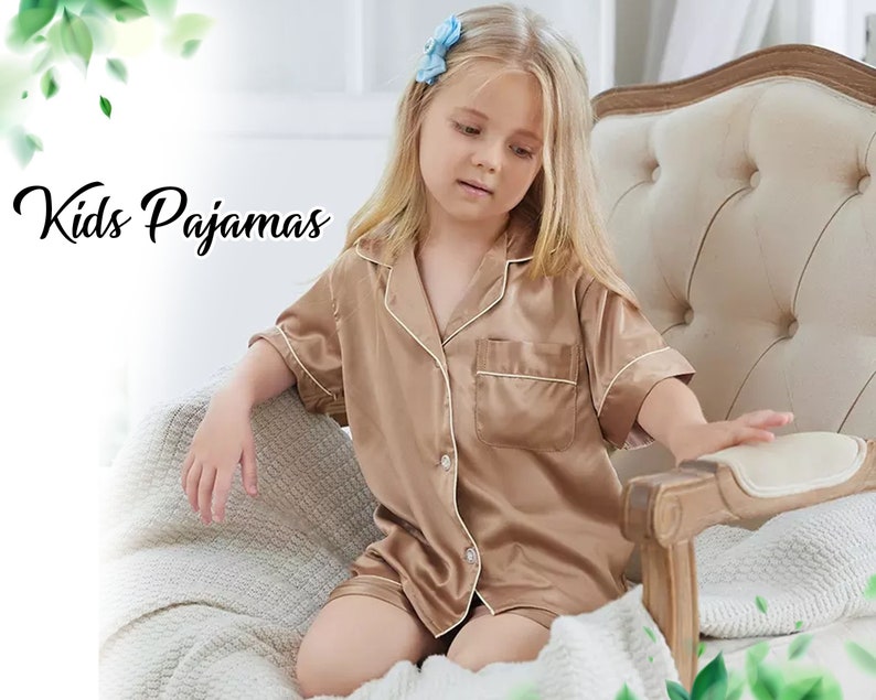 Personalized Kids Pajama Set Bridesmaid Pyjamas Customized Pyjamas Custom Pjs Bridal Pyjamas Night Ware Pajamas Gift For Her Wedding Gift image 3