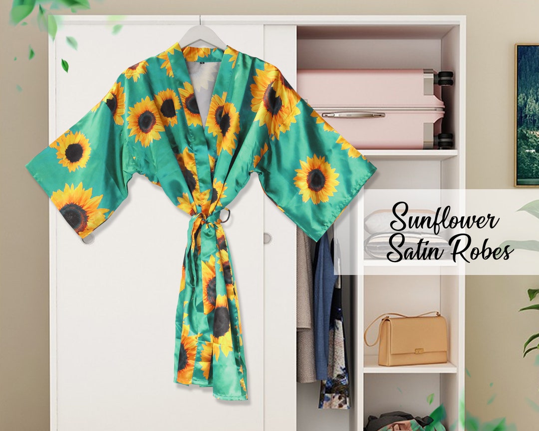 Sunflower Robes Customized New Print Robes Bridesmaid Robe Personalized
