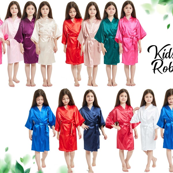 Robes pour enfants Robes de demoiselle d'honneur Robes en satin Robes personnalisées Robes de mariée Robes personnalisées Robes kimono personnalisées Cadeau pour elle ROBE de mariage