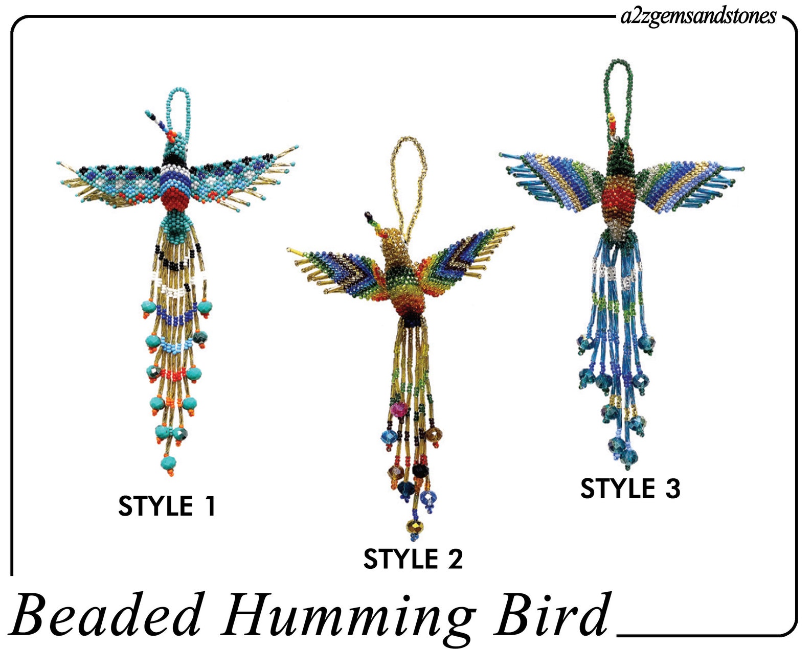 Beaded Humming Bird / Hummingbird Ornament Hand Beaded / Etsy UK