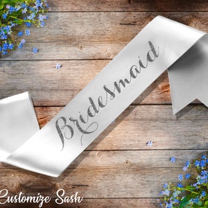 Personalized Sash Customized Sash Bridal Sash Your Text Sash Bridal Sash Bridesmaid Sash Birthday Satin Silk Sash Gift For Her Wedding Gift image 2