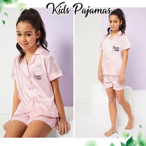 Personalized Kids Pajama Set Bridesmaid Pyjamas Customized Pyjamas Custom Pjs Bridal Pyjamas Night Ware Pajamas Gift For Her Wedding Gift image 2