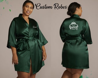 Mis Quince anos Satin Robes Getting Ready Satin Robes Personalized Robes Custom Robes Kimono Robes Mis Quince Robe Birthday Robes Satin Robe