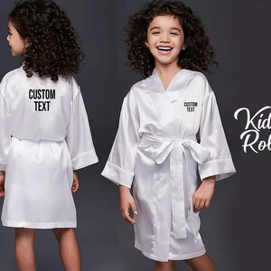 Kids Satin robes, Flower Girl robes, Mini Bride, Junior Bridesmaid robe, Bridesmaid Robes, Sleepover Party ,Custom Birthday gift for Girl