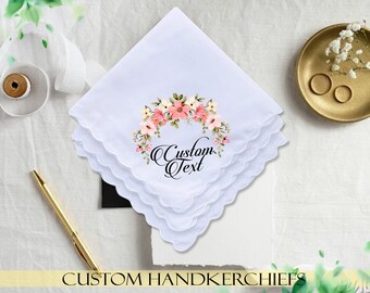 Personalized Handkerchiefs Custom Handkerchief Your Design Handkerchiefs Bridesmaid Handkerchiefs Groomsmen Bridal Handkerchief