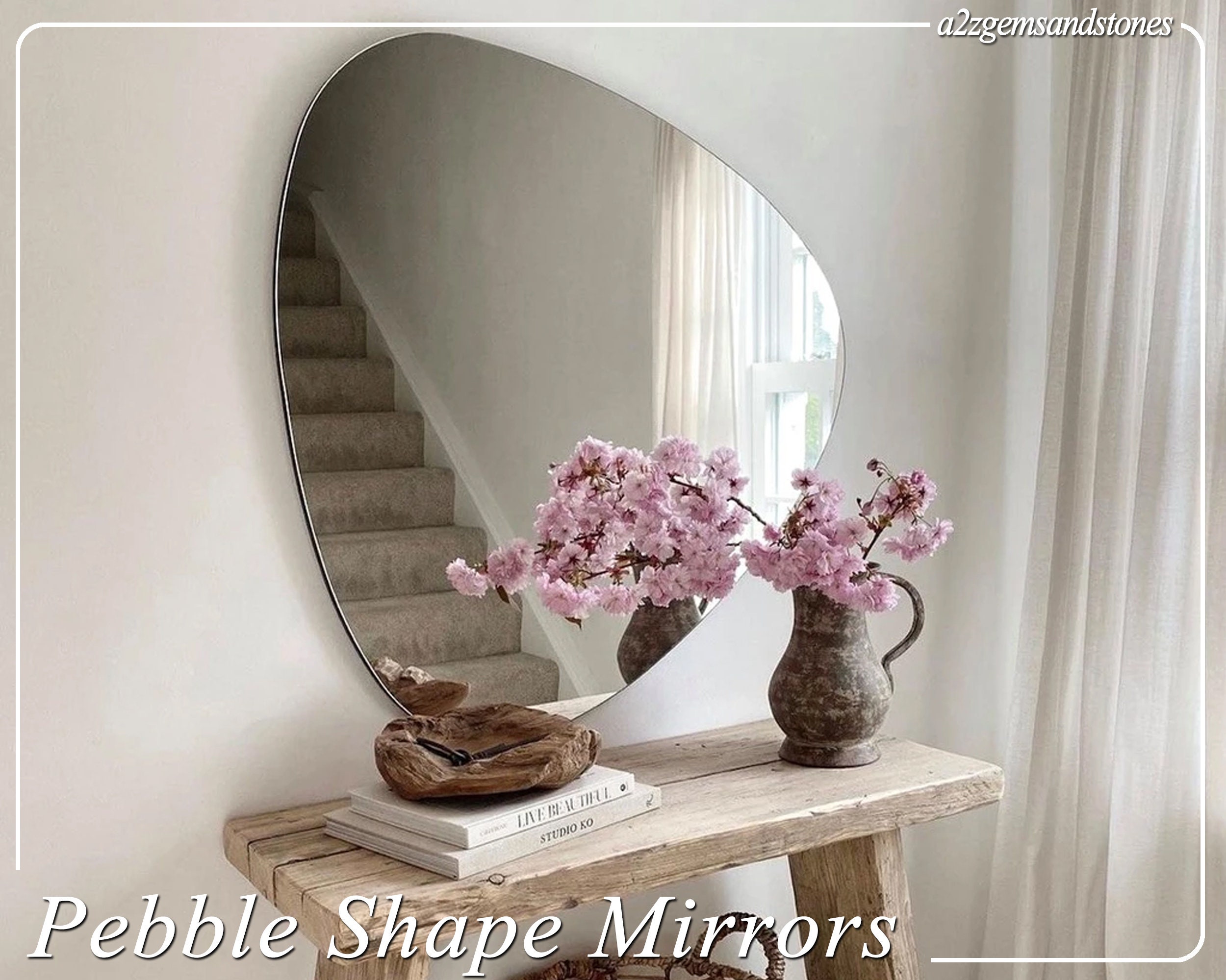 Pebble Mirror Set Asymmetrical Mirror Aesthetic Design Etsy Singapore