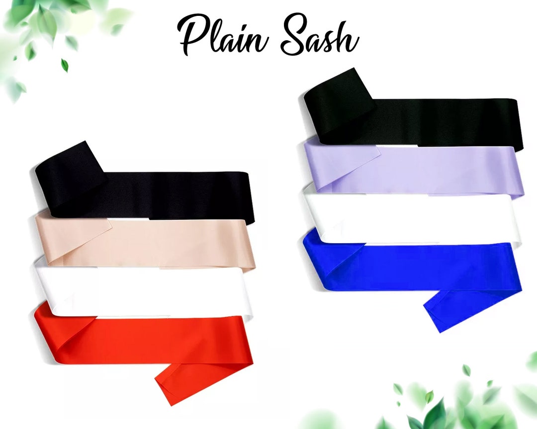 Plain Satin Sash Plain Sash Blank Sash Ribbon Sashes Decorate Etsy