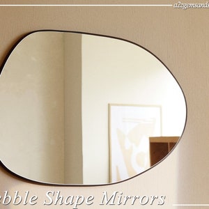 Specchio Asimmetrico Moderno 60x45 Cm - Forma Organica Senza Cornice, Specchio Da Parete O Porta, Design Contemporaneo