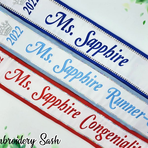 Personalized Embroidery Lace Sash Custom Lace Sash Lace Sash Customize Sash Bridesmaid Sash Custom Bridal Lace Sash Custom Border Sash