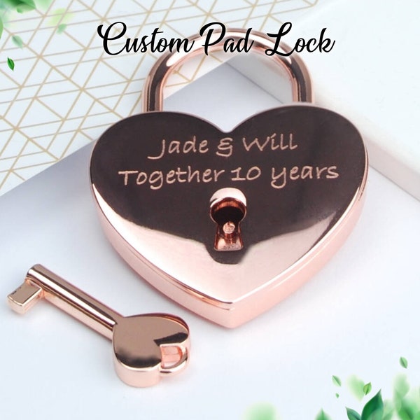 Personalized Large Padlock, Engagement Love Lock, personalized Heart Padlock, Paris Padlock, Engraved Heart Padlock, Anniversary Gifts.