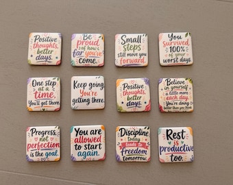 Aimants Citation de Motivation | Mini ensemble de décorations inspirantes colorées