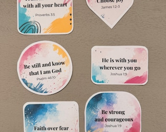 Autocollants chrétiens de vers de bible | Pack de journal aquarelle Faith