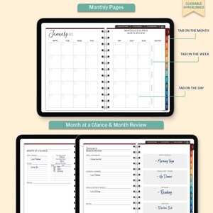 Retro Teacher Undated Digital Planner, Goodnotes Android iPad Lesson Planner, Daily Weekly Digital Journal, Notability Planner, Hyperlinked
