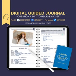 Anxiety Relief Digital Guided Journal: Self-Love, Mindfulness (PDF)