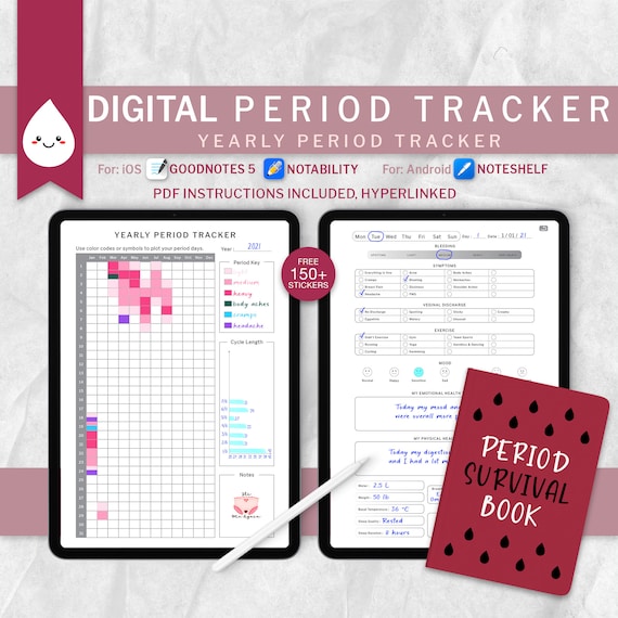 Digital Period Tracker Period Logbook PMS Symptom Menstrual - Etsy