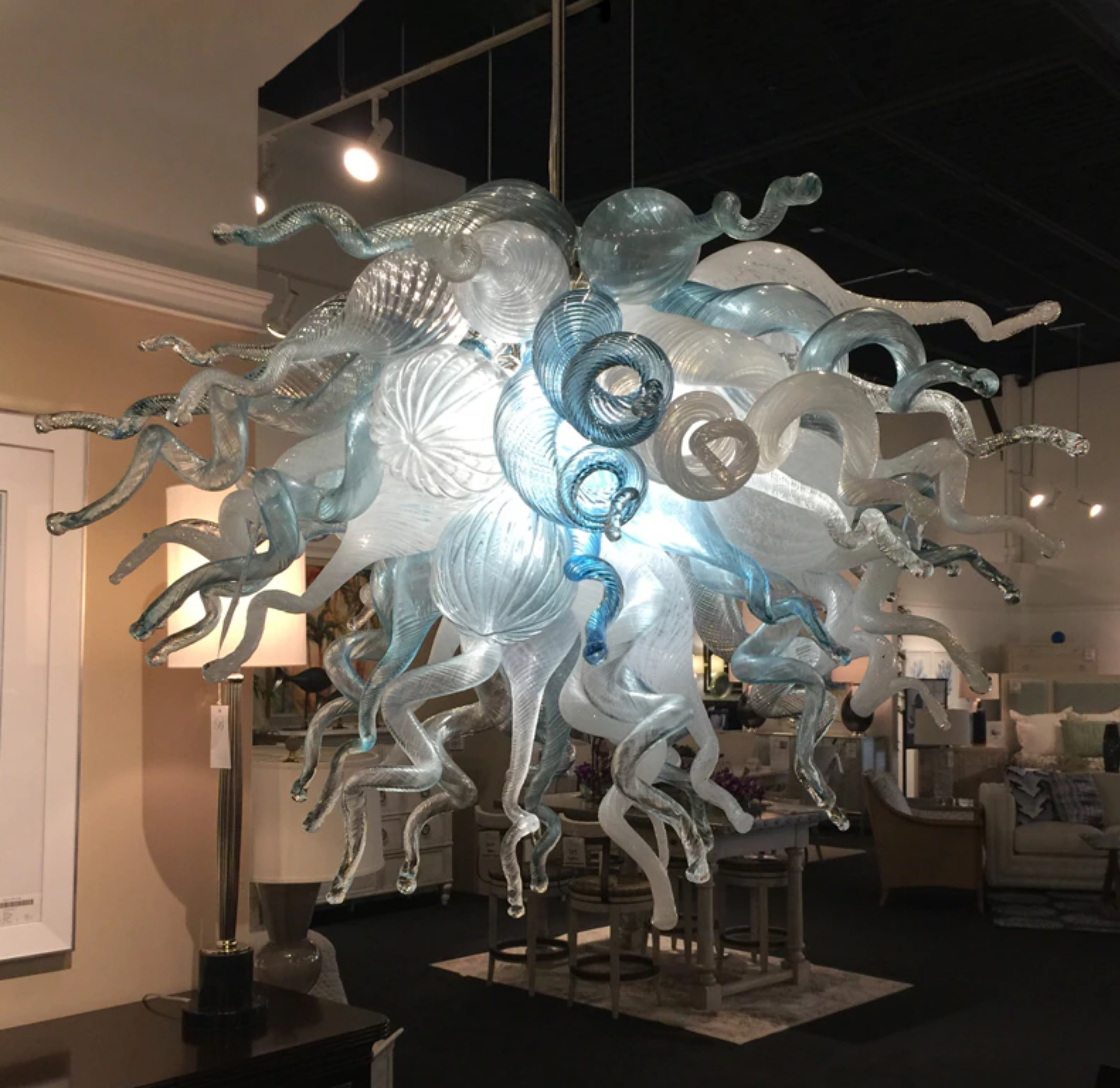 Blown glass chandelier discount