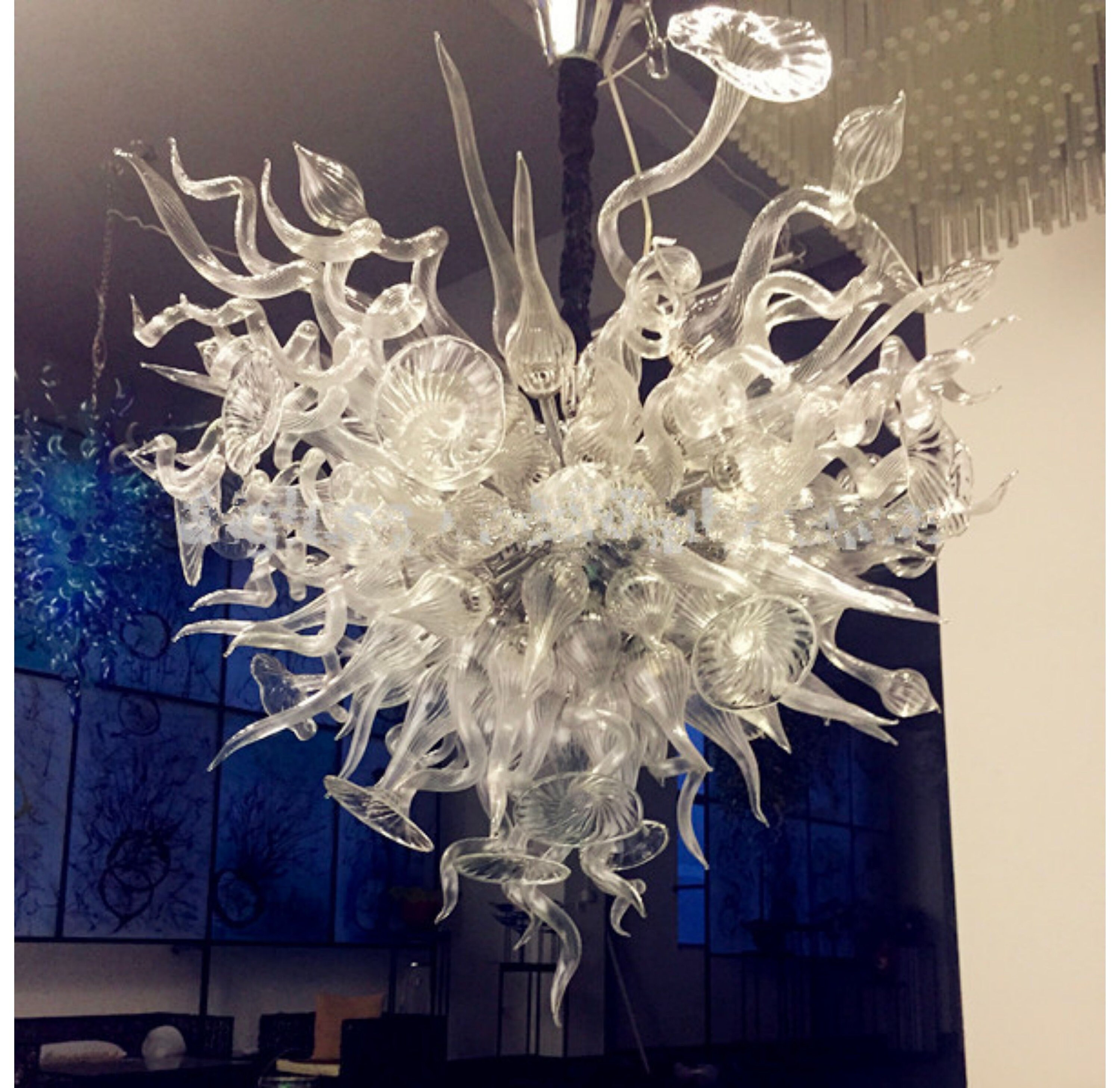 Modern blown glass chandelier hotsell