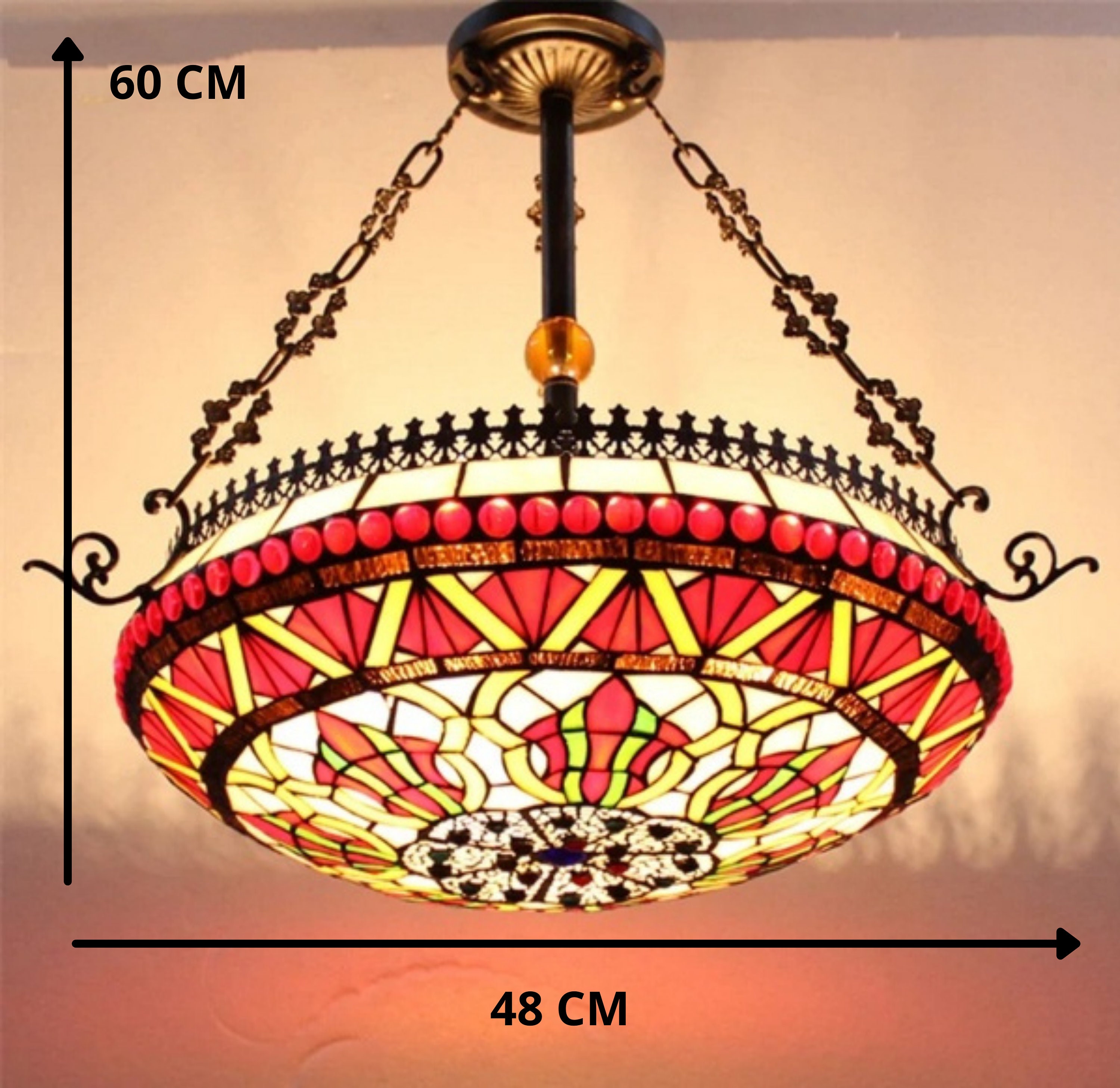 Araña de vidrio europeo accesorio de techo hecho a mano para | Etsy