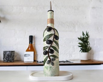 Hand Painted Kitchen Decorative Oil Bottle | Vinegar & Oil Cruet | Olive Oil Dispenser | Oil Pourer For Kitchen Storage | MothersDay gift