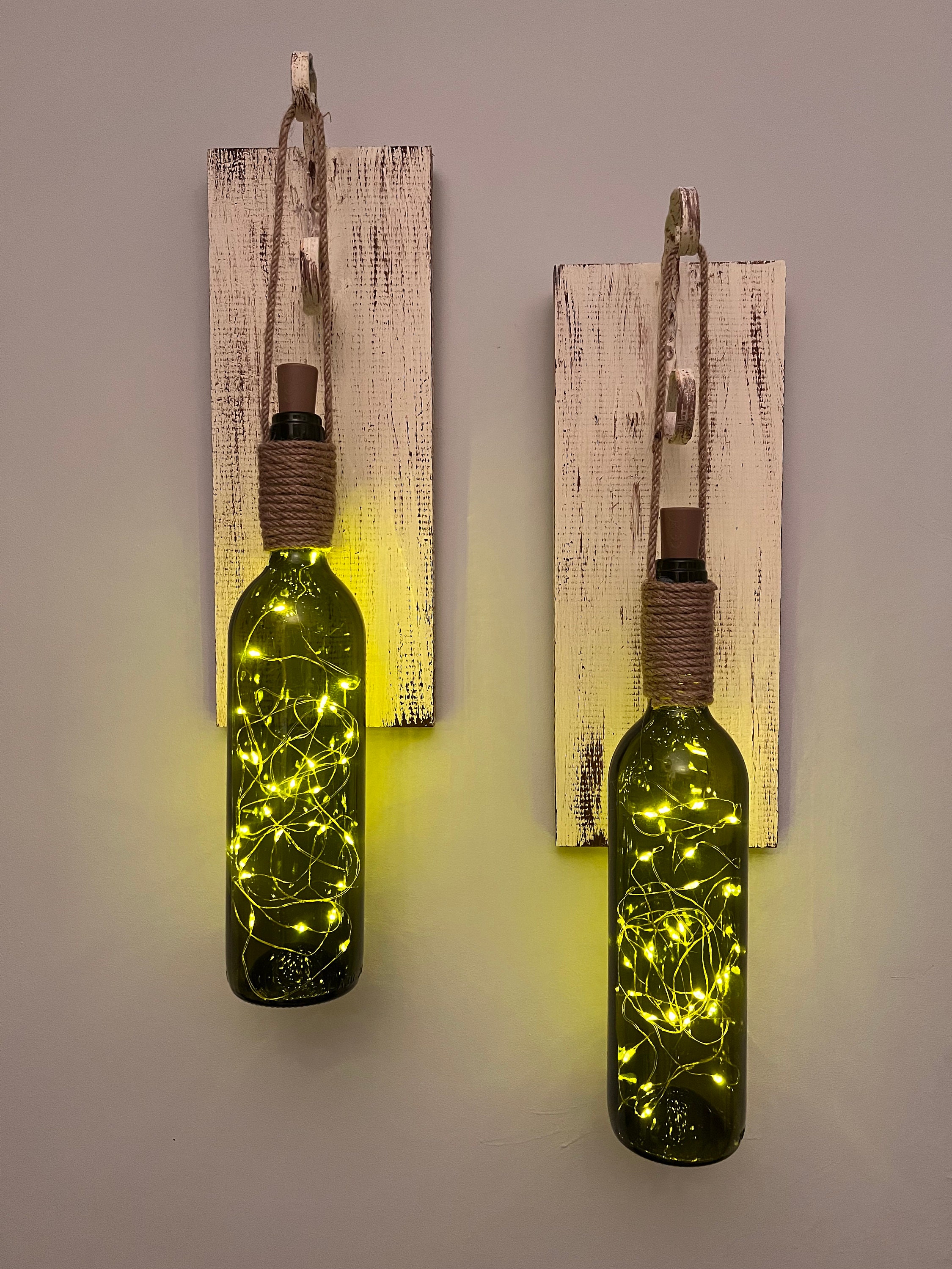 Wine Bottle Wall Sconce Set of 2, Wine Bottle Wall Sconce With Fairly