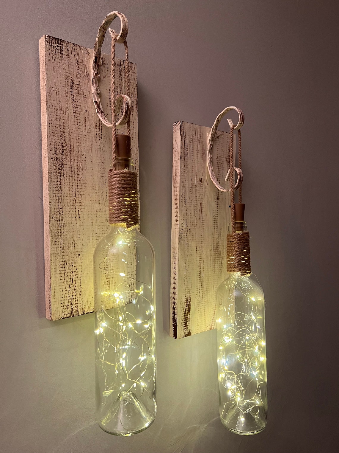 Wine Bottle Wall Sconce Set of 2, Wine Bottle Wall Sconce With Fairly