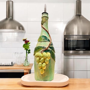 Handmade Kitchen Decorative Gift | Handcrafted Oil Bottle | Vinegar & Oil Cruet | Olive Oil Dispenser | Oil Pourer For Kitchen Storage