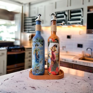 Decorative Olive Oil/Vinegar Pourer Storage Bottle 750 ml Organise Your Kitchen Soy Sauce Dispenser Bottle Kitchen Oil Liquid Container